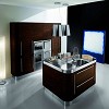Round cabinets ebony kitchen design