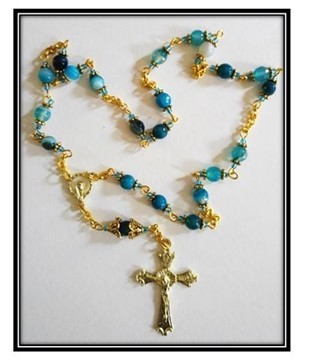 ''Peace'' Chaplet in gold: One of a Kind Rosary