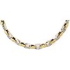 14k Gold Solid Two-Tone Gold Oval Necklace 