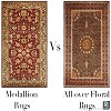 medallion rugs vs all over floral rugs