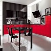 Black and red kitchen design