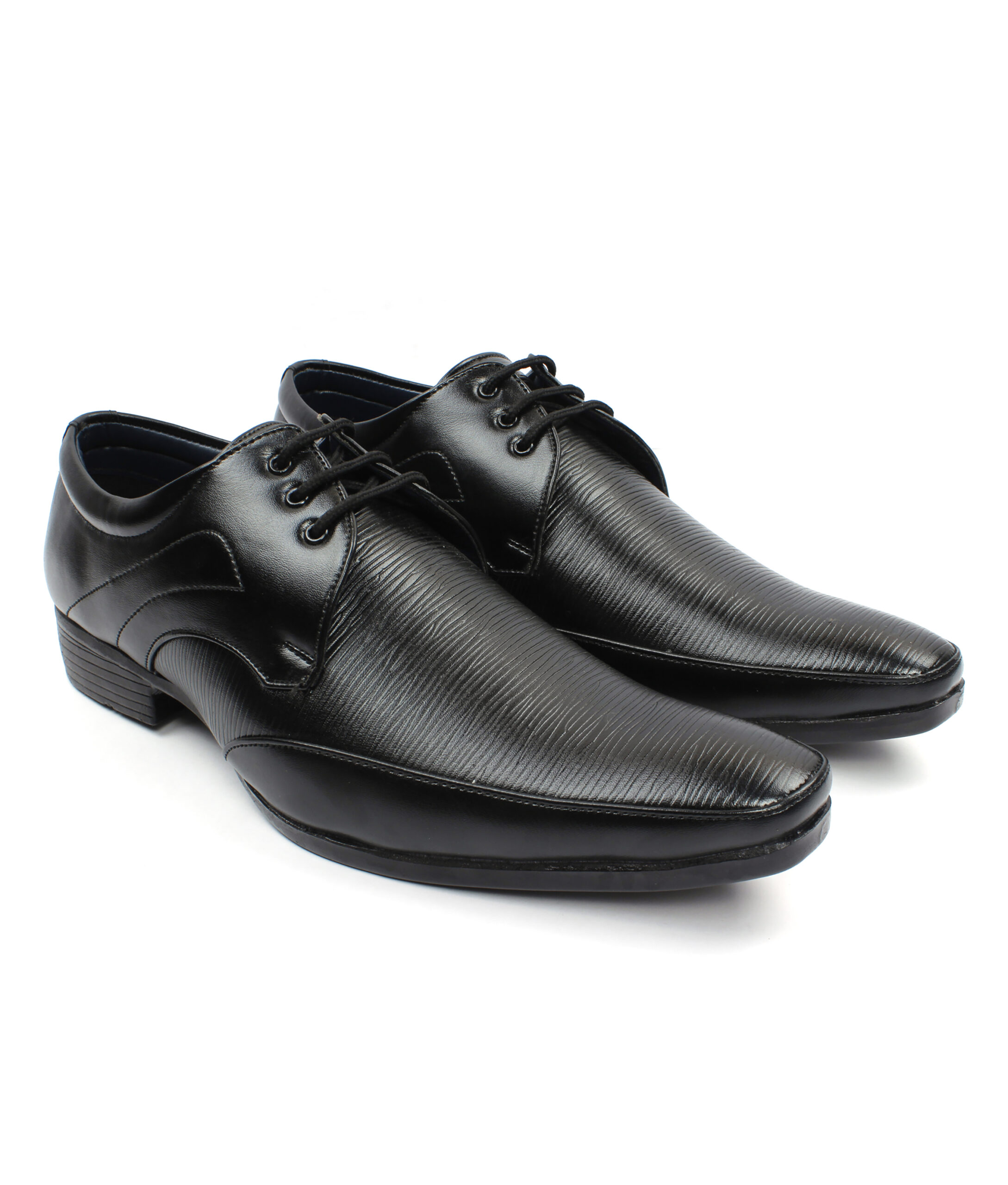 Groofer Black Lace -Up Formal Shoes
