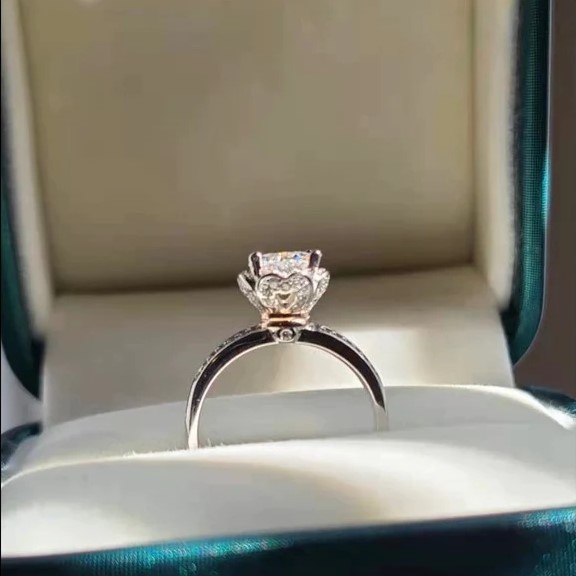 1 carat Moissanite Ring with Halo – Qakare