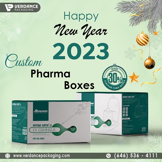 Enjoy 30% Discount on Custom Pharma Boxes As Happy New Year Offer by Verdance Packaging