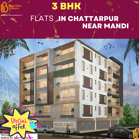 3 BHK Flats in Chattarpur with Terrace Garden Facility