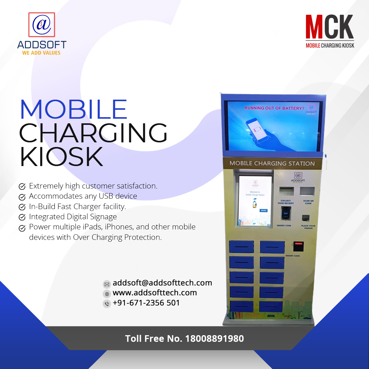 Addsoft's Mobile Charging Kiosk- Saves Energy