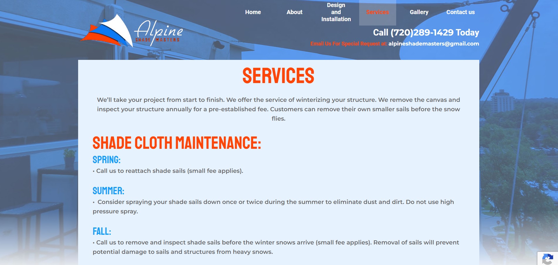 Shade Sail Replacement & Repair Services in Denver CO