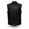 Mens Leather Motorcycle Club Vest  Logo