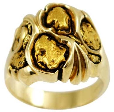 14k Gold Nugget Men’s Ring