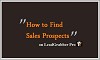Find Sales Prospecting