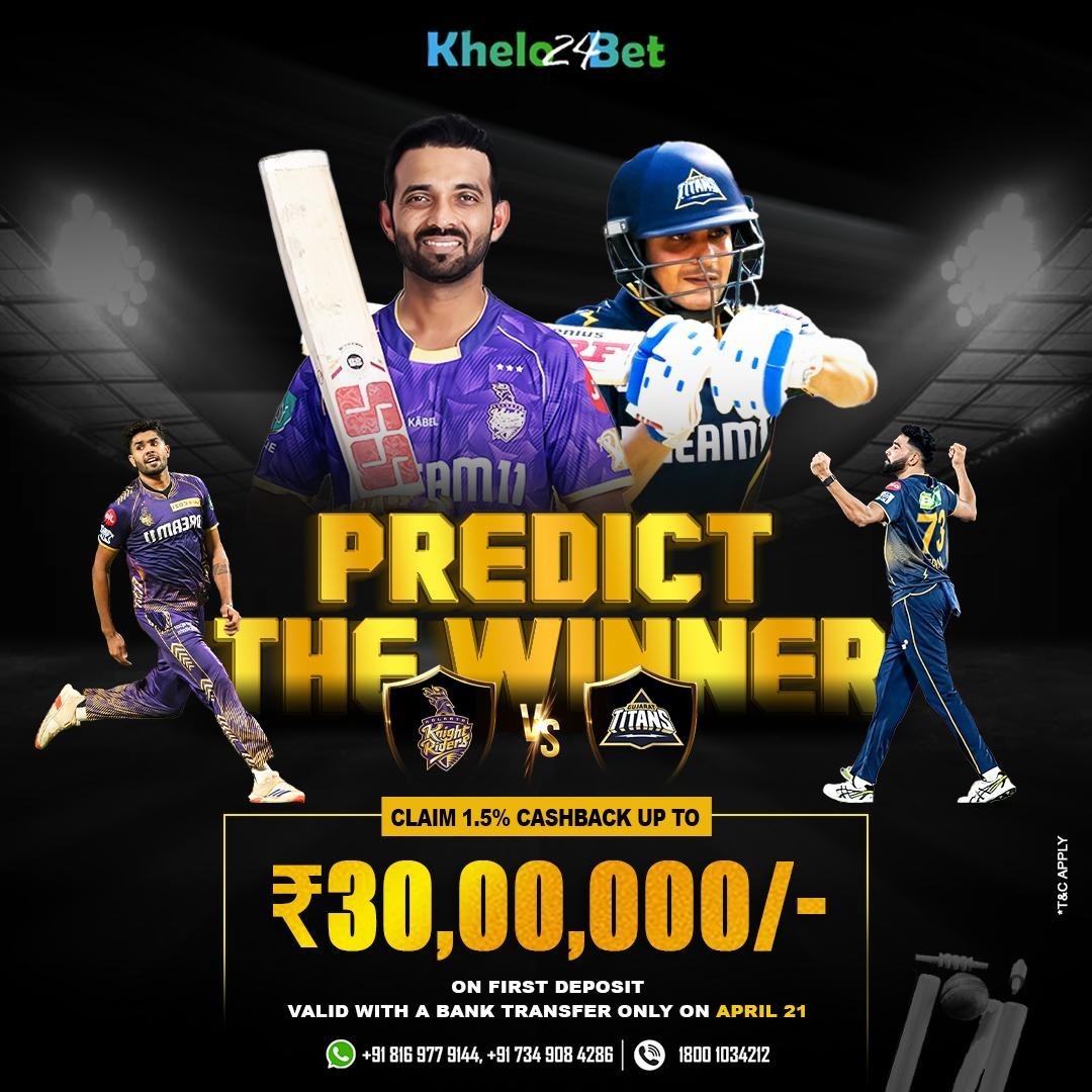 Monday Showdown Alert: KKR vs GT Live Tonight on Khelo24bet!