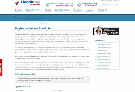 Reach over 10,000 specialists through Registered Nurses Mailing List
