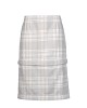 Acid Wash Grey and White Check Flannel Skirt