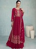 Charming Pink Embroidered Georgette Wedding Wear Salwar Kameez