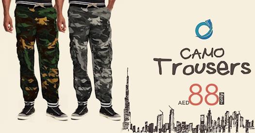 Velo Arabia Latest Bundle of 2 Camo Rib Cuffed Trousers for Men at Lowest Price!