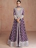 Attractive Purple Embroidered Georgette Ready-To-Wear Anarkali Suit