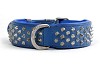 Imperial Blue Diamond Cone Studs Dog Collar