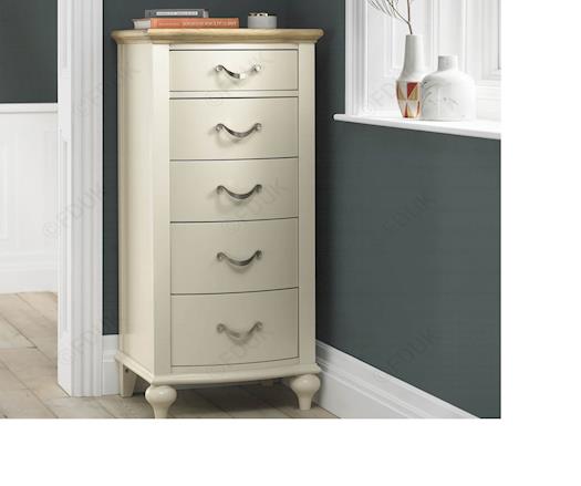 Buy Bentley Designs Montreux Pale Oak and Antique White 5 Drawer Tall Chest