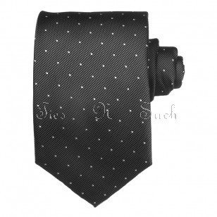 Black/White/Grey Polka Dot Striped Skinny Neckties