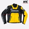 Honda HRC Leather Motorbike Racing Yellow Jacket