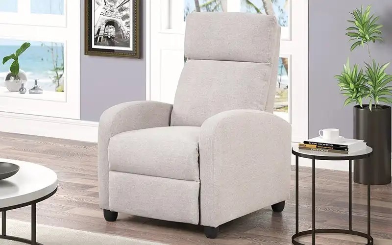 Royaloak Swift Fabric Push Back Recliner - Grey