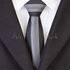 Black with Silver Vertical Striped Vintage Skinny Tie