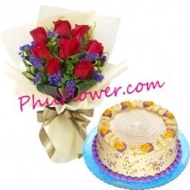 Send Birthday Flowers With Cake Dhaka
