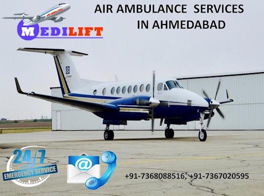 Take Welfare and Rapidly Air Ambulance Services in Ahmedabad by Medilift