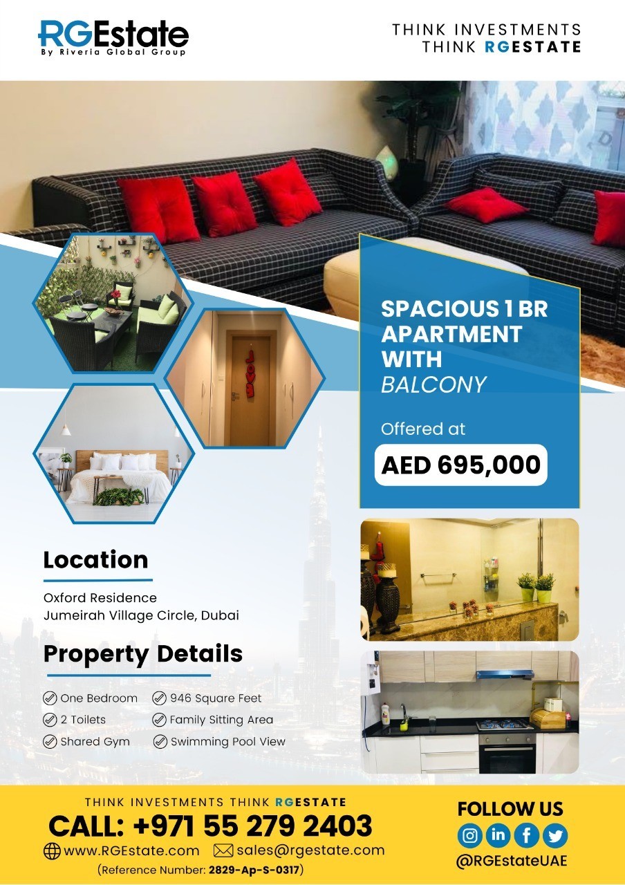 Spacious 1 Bedroom Apartment for Sale in JVC