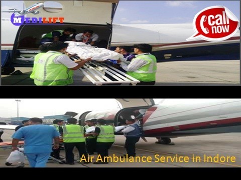 Avail 24 hours Air Ambulance Service in Indore at Anywhere