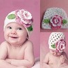 Big Flower Baby Girl Warm White Knitted Hat