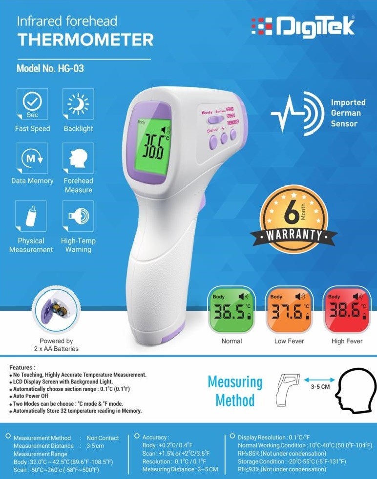 Infrared Digital Thermometer Digitek, For Hospital From Offiworldd
