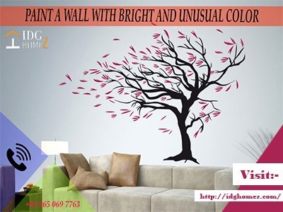 PAINT A WALL WITH BRIGHT AND UNUSUAL COLOR