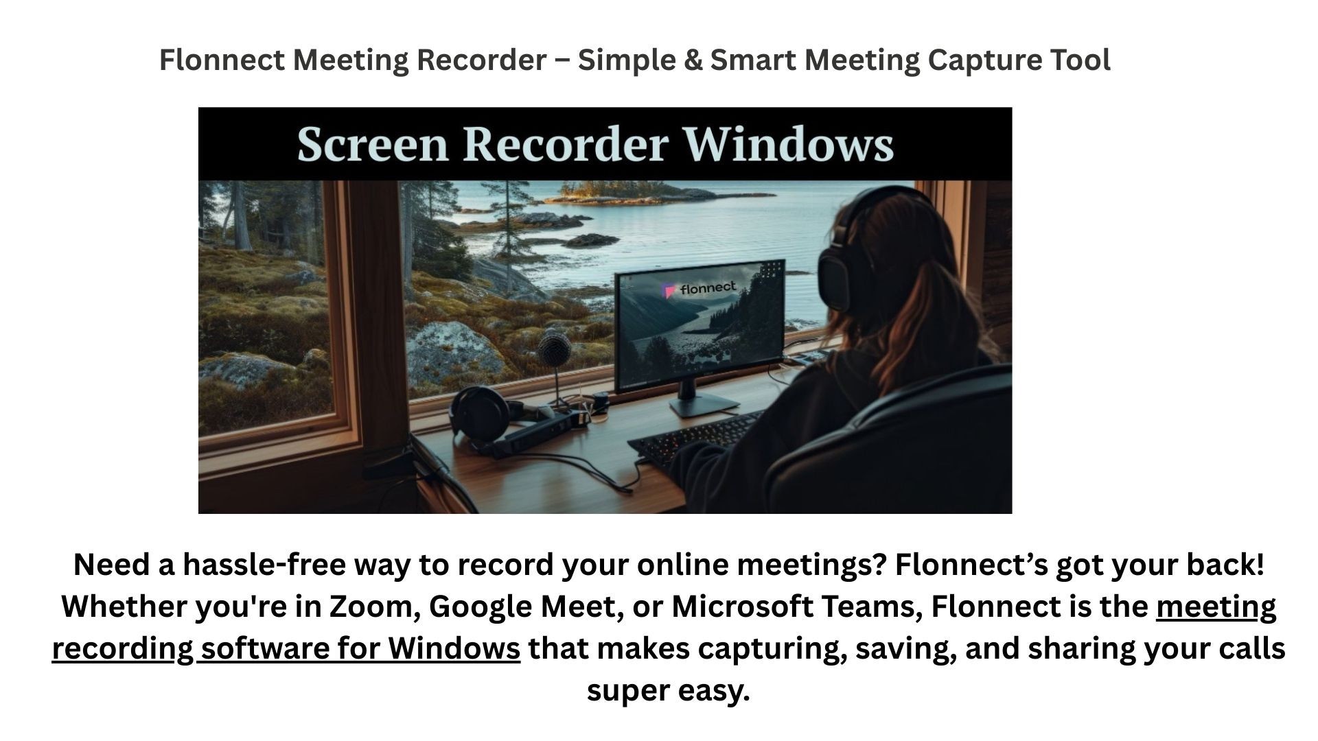 Free Meeting Recording Software for Windows | Flonnect