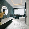 kohler minimalism bathroom with gold fixtures