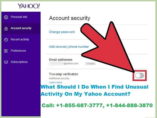 What Should I Do When I Find Unusual Activity On My Yahoo Account?