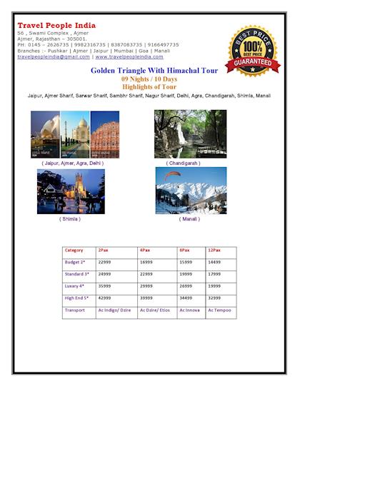 golden triangle himachal tour