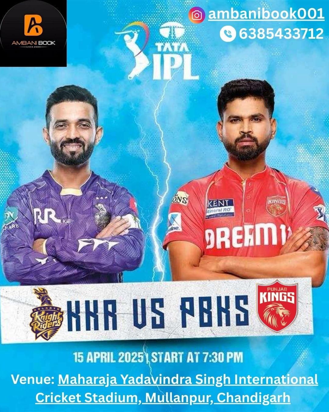 The AmbaniBook Leads the Way: Lightning-Fast Coverage of Punjab Kings vs KKR – IPL 2025 Match 31
