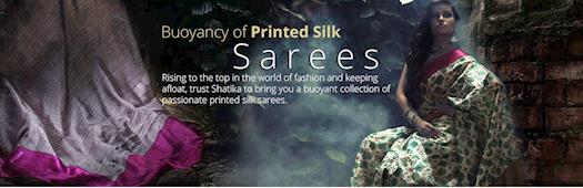Printed Silk Sarees for Online Shopping