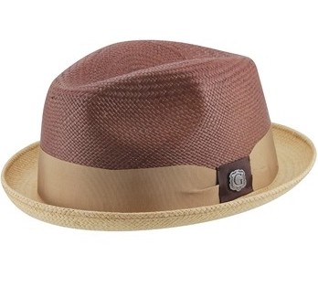 Two Tone Cocoa Panama Hat by Bigalli Hats