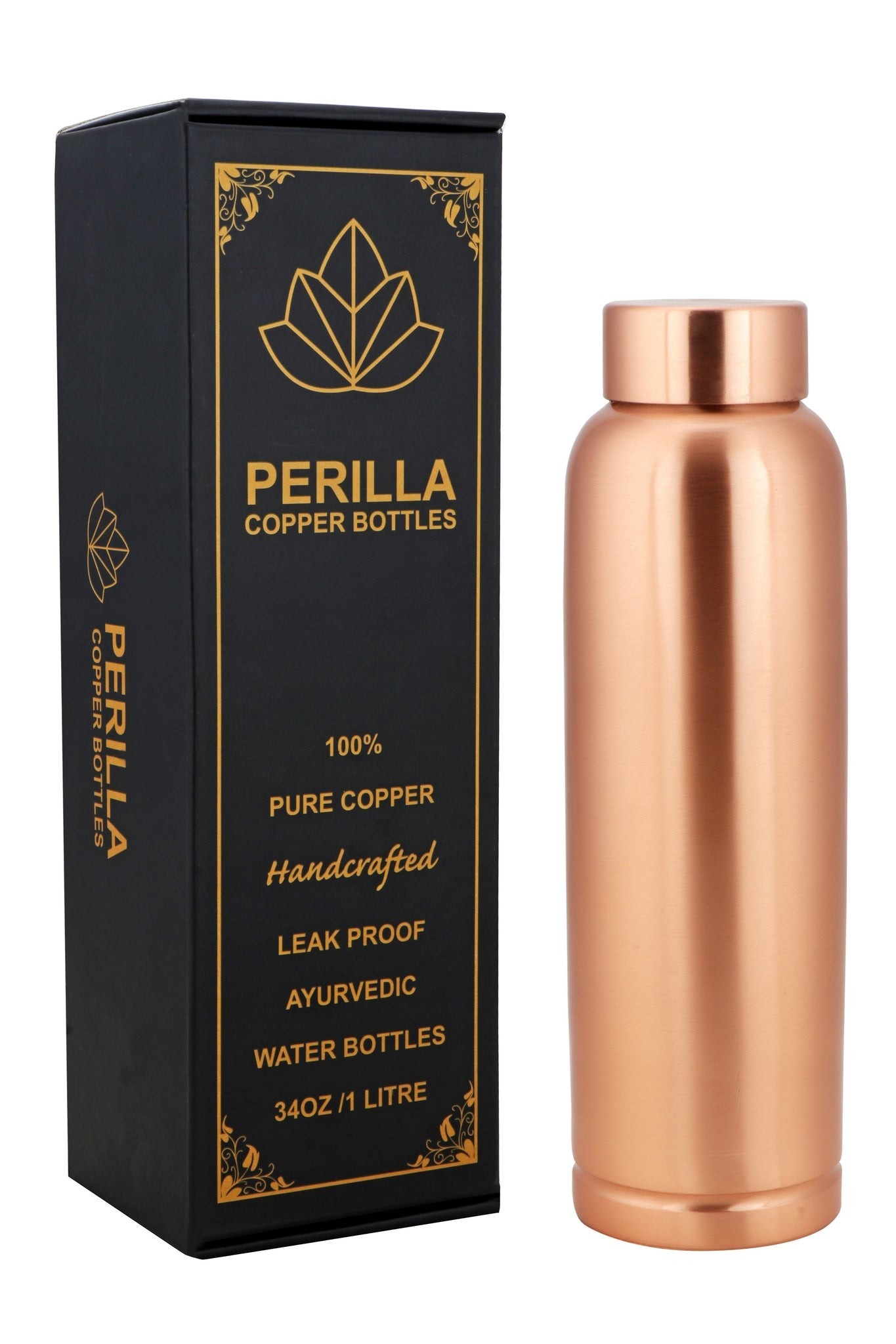 Plain Copper Water Bottle - Perilla Home