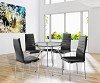5-Piece Home Dining Kitchen Furniture Set, Metal Frame Table with Glass