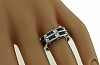  Fabulous 14k White Gold Square Cut Sapphire Round Wedding Band
