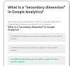 What Is A “secondary Dimension” In Google Analytics