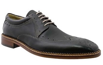 Grey Leather Lace-Up by Giorgio Brutini Shoes