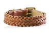 Brown Braided Leather Dog Collar
