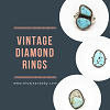 Vintage Rings: Women's Vintage Diamond Ring, Engagement Ring, Turquoise Rings