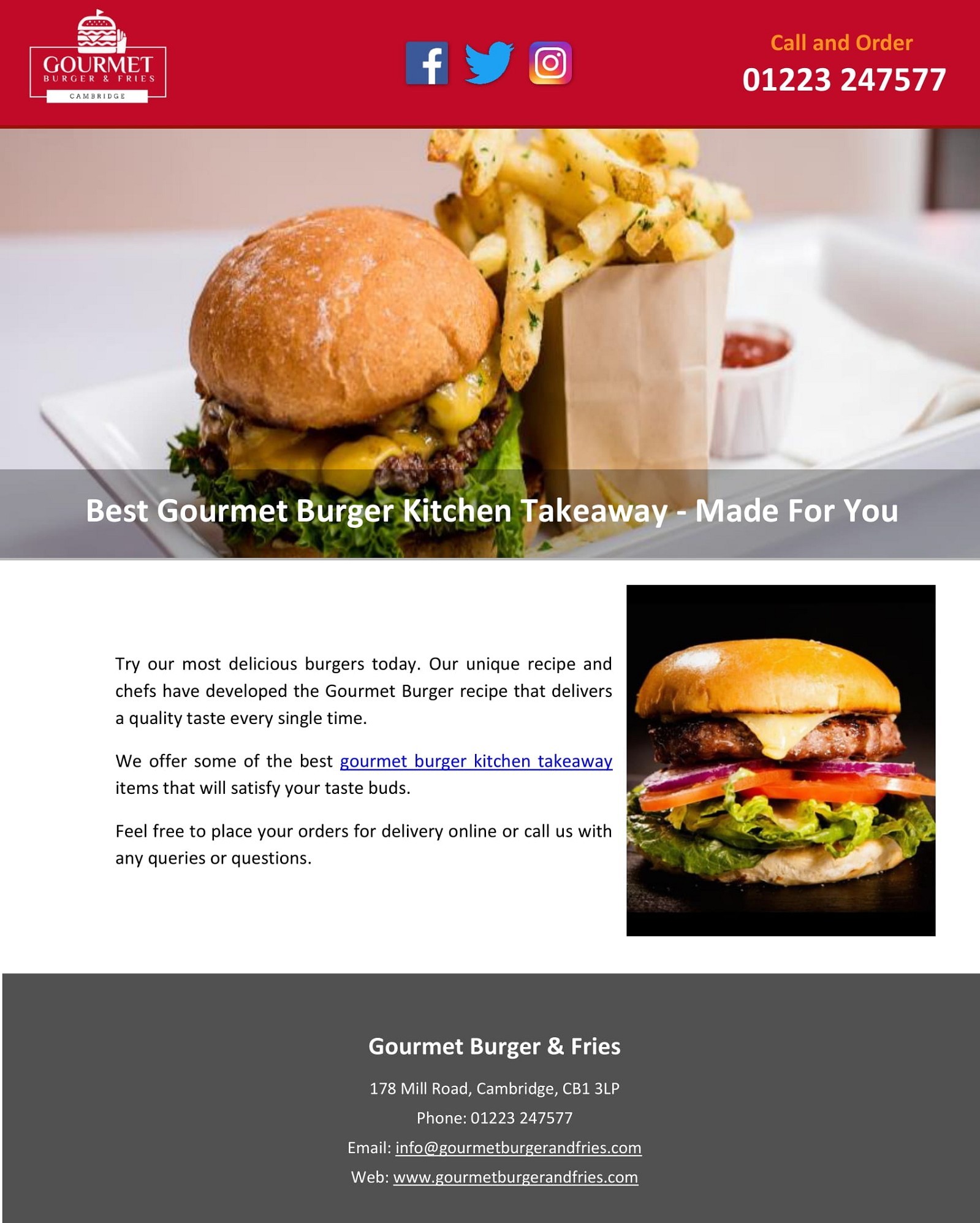 Best Gourmet Burger Kitchen Takeaway - Made For You