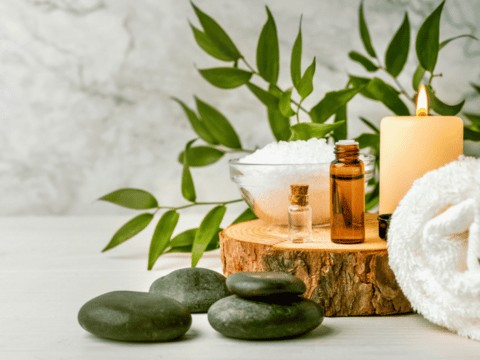 Grounded Healing Hot Stones,Massage Oil, Candle and Towel, Grounded Healing Northern Beaches