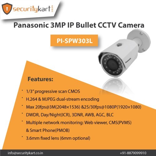 Panasonic (PL-SPW303L) 3 Megapixel IP Bullet CCTV Camera
